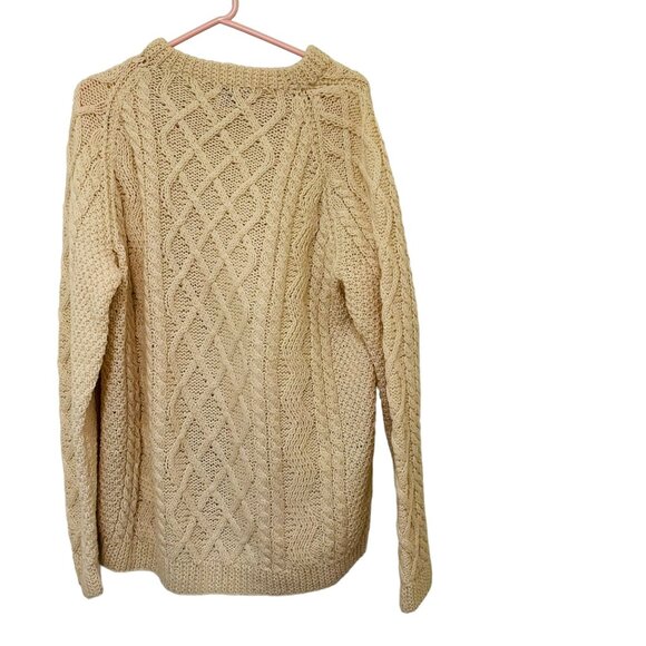 Estridge Handmade Womens Sweater Cable Knit Cream Large - Picture 2 of 5